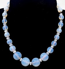 VTG LOUIS ROUSSELET France Graduated French Opaline Glass NECKLACE