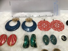 Vintage To Now Pierced Earrings Lot of 12 Colorful Fun Boho Mixed Variety