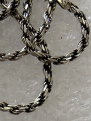 21.4g .925 Silver Vintage made in Italy Rope Med Lock Crimp 24Inch Necklace