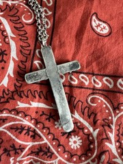 RRL Double RL Vintage Collection Sterling Silver Navajo Turquoise Cross Necklace