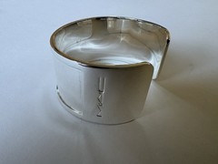 RARE Vintage M·A·C Cosmetics Employee Gift – Etched Logo Cuff Bracelet