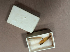 Gold Plate Antique Pair of Childs or Adults Hair Clips- 1″ Wide Marked 1 / 10