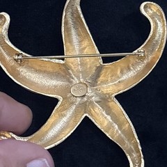 Les Bernard STARFISH ABSTRACT VINTAGE Brooch Pin Large SIGNED 3.5”