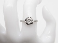 $1500 .29ct VS F IDEAL CUT Natural Diamond 18k White Gold HALO CLUSTER Ring 4g