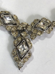 Bogoff Necklace Choker Rhinestone Silver Tone 15.5 in Length – Vintage