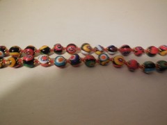 Vintage MUrano Millefiori Glass Bead Knotted Necklace, 17″