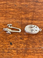 Art Deco Clasp White Gold Diamond Engraved Open Push Box Jewelry Finding