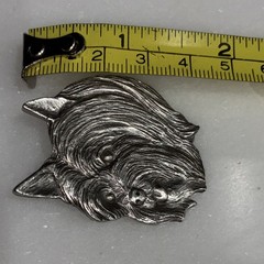 Vintage 1984 Rawcliffe Pewter Silky Terrier Dog Brooch Pin Signed