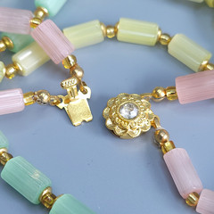 Necklace 23” Vintage Glass Czech Beads Women`s Jewelry Art Deco Style