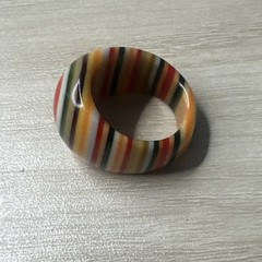 Vintage Coloful Acrylic Ring Size 6 Groovy 60s 70s Retro Mod