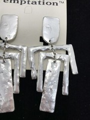 Vintage Temptation Fashion Jewlery Silver Tone Statement Clip-on Earrings