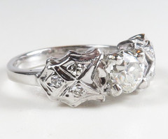 Antique Art Deco 1920’s Diamond Engagement Ring Size 5.5 UK-K1/2 18KW EGL USA