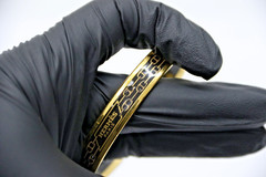 Hermes Black & Gold Enamel Anchor Chain Motif Bangle Bracelet