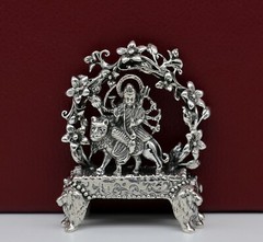 925 silver Goddess bhawani durga statue, figurine,puja article home temple art06