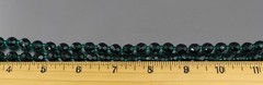 VINTAGE 70’S LONG 31” TEAL CRYSTAL GLASS BEAD NECKLACE 