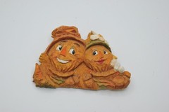 Brooch fall autumn halloween hand made carved love scarecrow unique large ZD7