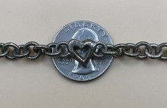 925 Sterling Silver Link Chain Bracelet With Triple Heart Charm