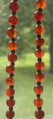 Vintage Beaded Carnelian Necklace 36 Inches Long With Barrel Clasp