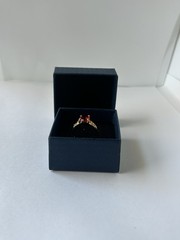Vintage Red Cubic Zirconia Ring Gold Plated Womens Size 7