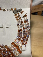 Vintage * Signed HOBE’ * Brilliant Austrian A B CRYSTAL * 5-Strand Necklace