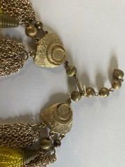 Vintage multi-strand beaded yellow and gold collar necklace