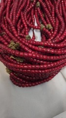 Very unique shape 7-8mm venetian white heart trade beads long strand