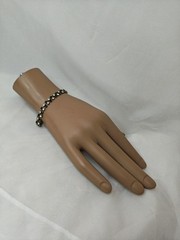 Art Deco Vintage Clear And Black Rhinestone Chain Bracelet