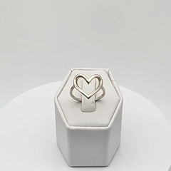 Vintage CN Open Heart Ring Solid 925 Sterling Silver Size 6.5 FREE $HIPPING!!