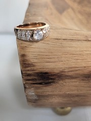Vintage Thailand Fine Costume Cubic Zirconia Gold Tone Ring Size 7