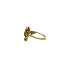 VTG MCM Bronze Brass Brutalist Abstract Twist Size 8.5 Ring Unisex 1970s