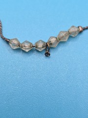 Vintage Beaded Necklace – Metal Chain – Multicolored Beads