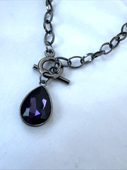 y2k Purple Gunmetal Modernist Necklace Jewelry VTG Goth Silver boho career witch