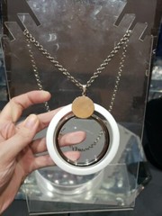 Necklace, c.1970s Sarah Coventry “Holiday Circles” interchangeable discs white
