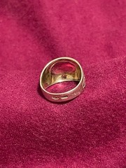 VintageRussia Severnaya Chern Gilded Sterling Silver 925 Niello Ring USSR SZ 9