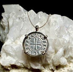 Genuine 12th Century Templar Crusader Coin In Solid 14k Handmade Gold