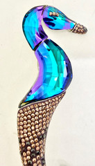 Vintage Retired Swarovski Crystal SEAHORSE Brooch Pin 3 1/8″ Excellent