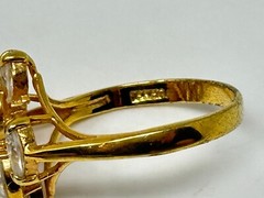 Gorgeous Yellow Gold-Plated CZ Cubic Zirconia Cocktail Size 9.75 Ring