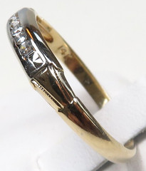 Antique Art Deco 1920’s Diamond Wedding Band 14KW/Y Ring Size 6 UK-L1/2