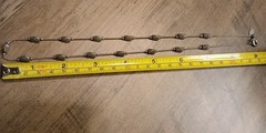 Vintage Revlon Necklace- Gray Bronze Floating Beads Cable Jewelry 18″ Length