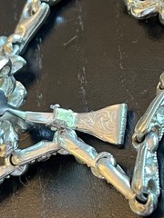 Beautiful Antique Vintage ORA 1930’s Necklace Earrings Emerald Rhinestones