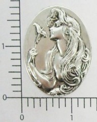 15564 Matte Silver Oxidized Victorian Woman w/Calla Jewelry Finding