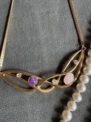 Vintage Jewelry Lot Necklaces Earrings Bracelets Pearl And Gold Tone Mix
