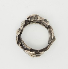 Unusual handmade vintage freeform organic shape sterling silver ring sz 5.25