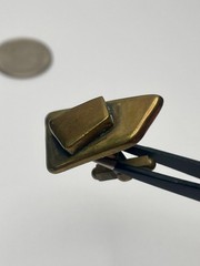 Vintage Heavy Brutalist Style Asymmetrical Heavy Solid Geometric Cufflinks