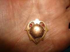 Antique Metal Heart Stone Painted Miniature Soldier Waterproof Talisman Pendant