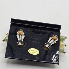 MEDICI VINTAGE NIP STATEMENT CLIP ON EARRINGS Cluster Beads GOLD TONE
