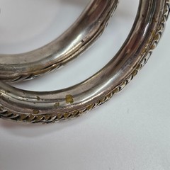 VINTAGE Silver Plated Engraved Chinese Export Rattle Wedding Bangle Bracelet Set