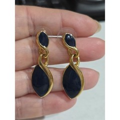 Set of 3 Vintage Inlaid Enamel Earrings