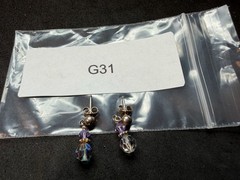 1.48g Vintage Sterling Silver 925 Drop Earrings Faceted Bead Dangle Design M