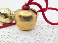 Vintage Prendant Revlon Charlie Solid Perfume Brass metal Apple bottle READ